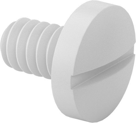 Plastik Bağlama Başlıklı Oluklu Vidalar, 4-40 Diş, 3/16" Uzunluk