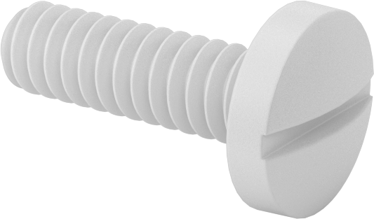 Plastik Bağlama Başlıklı Oluklu Vidalar, 4-40 Diş, 3/8" Uzunluk