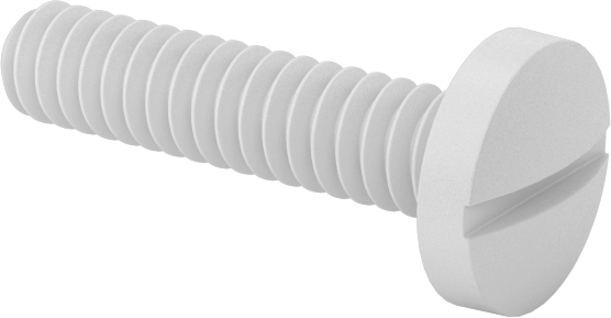 Plastik Bağlama Başlıklı Oluklu Vidalar, 4-40 Diş, 1/2" Uzunluk