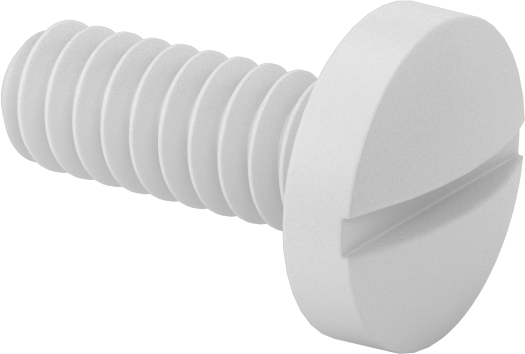 Plastik Bağlama Başlıklı Oluklu Vidalar, 6-32 Diş, 3/8" Uzunluk