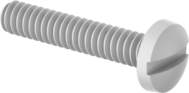 Plastik Bağlama Başlıklı Oluklu Vidalar, 6-32 Diş, 3/4" Uzunluk