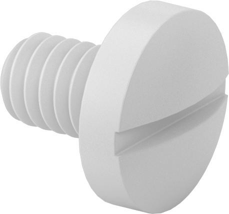 Plastik Bağlama Başlıklı Oluklu Vidalar, 8-32 Diş, 1/4" Uzunluk