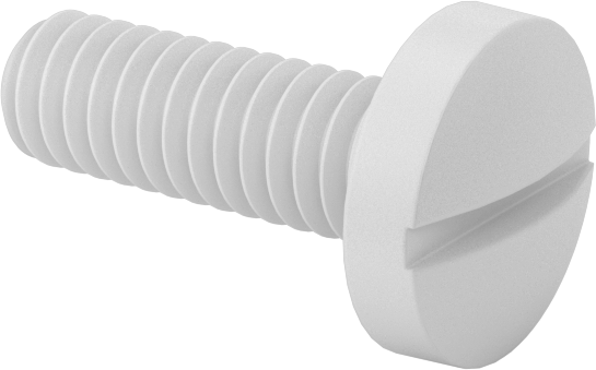 Plastik Bağlama Başlıklı Oluklu Vidalar, 8-32 Diş, 1/2" Uzunluk