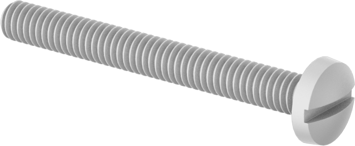 Plastik Bağlama Başlıklı Oluklu Vidalar, 8-32 Diş, 1-1/2" Uzunluk