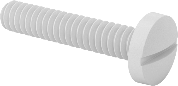 Plastik Bağlama Başlıklı Oluklu Vidalar, 10-24 Diş, 1" Uzunluk