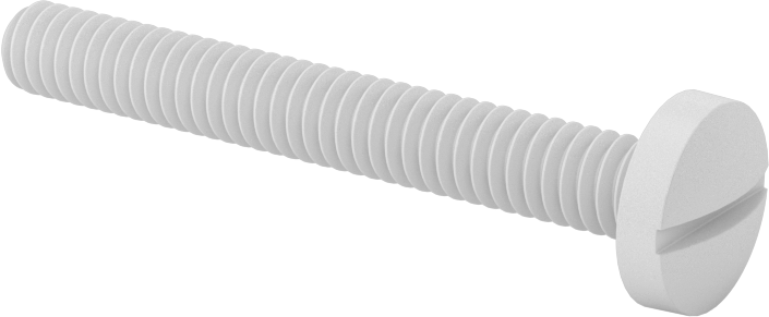 Plastik Bağlama Başlıklı Oluklu Vidalar, 1/4"-20 Diş, 2" Uzunluk