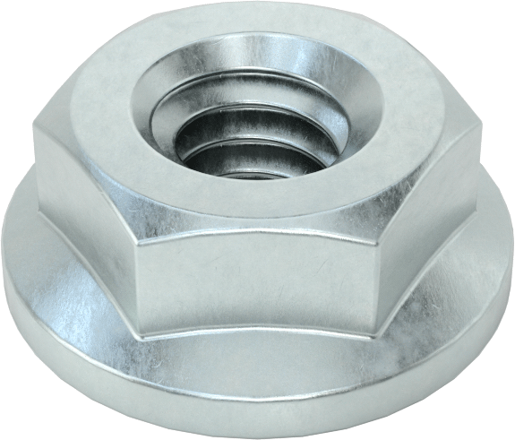 Çinko Kaplı Yüksek Mukavemetli Çelik Flanş Somunları, Sınıf 8, 1/4"-20 Diş Boyutu