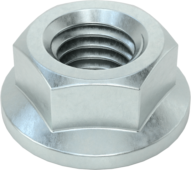 Çinko Kaplı Yüksek Mukavemetli Çelik Flanş Somunları, Sınıf 8, 1/2"-13 Diş Boyutu