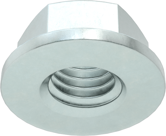 Çinko Kaplı Yüksek Mukavemetli Çelik Flanş Somunları, Sınıf 8, 1/2"-13 Diş Boyutu