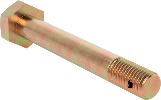 Kadmiyum Kaplamalı Çelik Altıgen Başlı Vida, Çatal Pimli Kilitlenebilir, 1/4"-28 Diş Boyutu, 2-1/32" Uzunluk