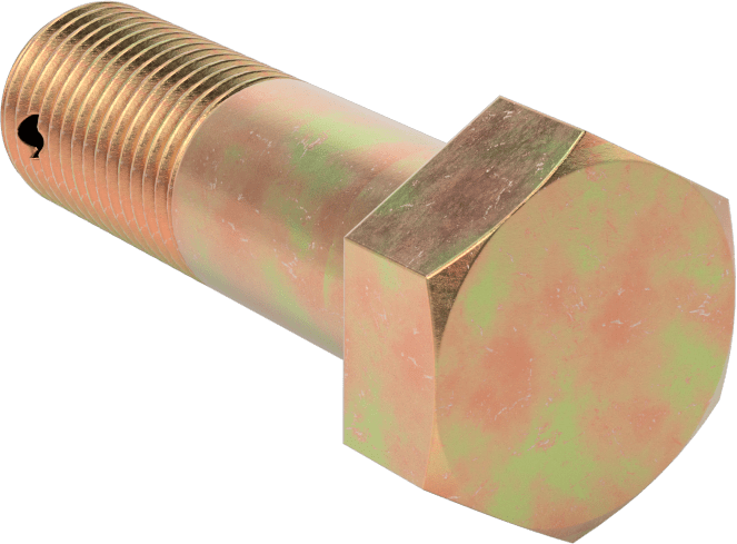 Kadmiyum Kaplamalı Çelik Altıgen Başlı Vida, Çatal Pimli Kilitlenebilir, 1/2"-20 Diş Boyutu, 1-19/32" Uzunluk