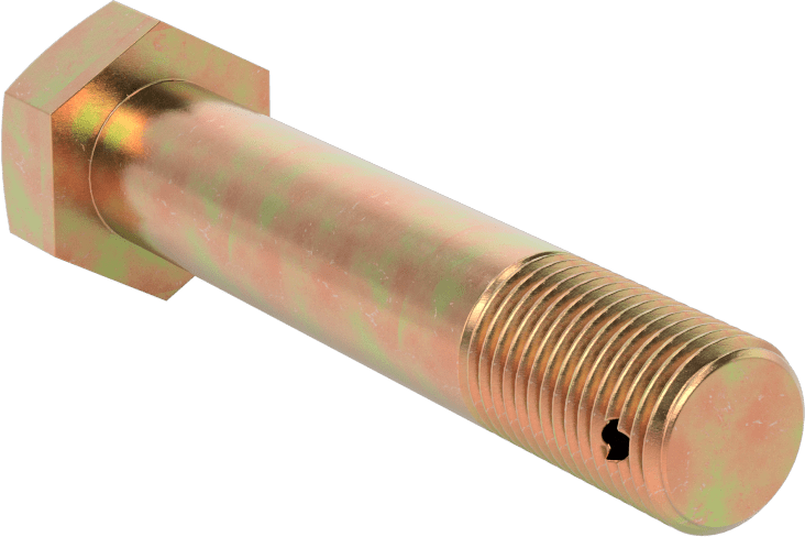 Kadmiyum Kaplamalı Çelik Altıgen Başlı Vida, Çatal Pimli Kilitlenebilir, 1/2"-20 Diş Boyutu, 2-19/32" Uzunluk