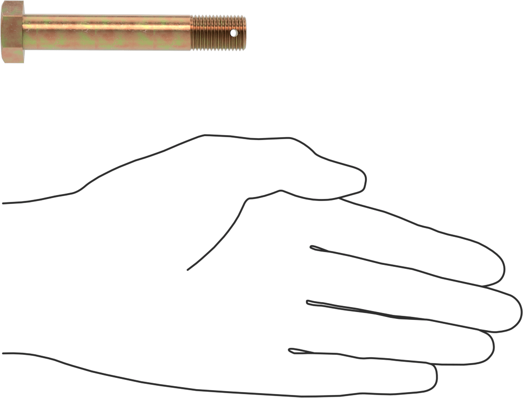 Kadmiyum Kaplamalı Çelik Altıgen Başlı Vida, Çatal Pimli Kilitlenebilir, 1/2"-20 Diş Boyutu, 3-3/32" Uzunluk