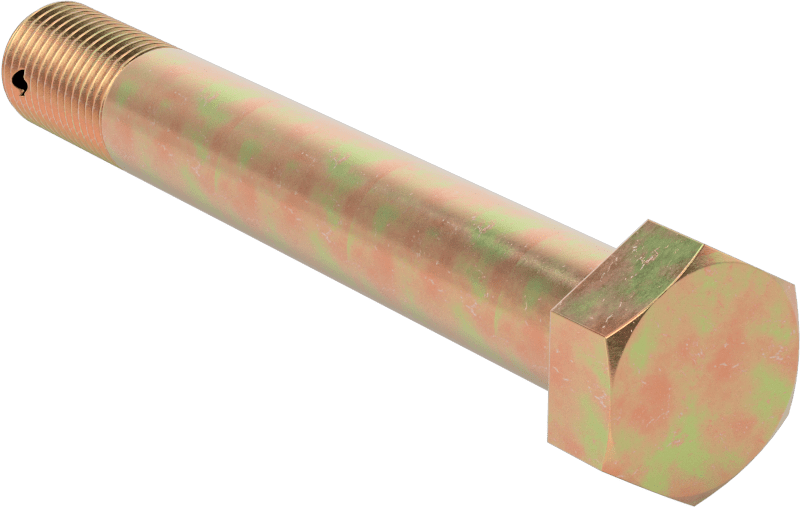 Kadmiyum Kaplamalı Çelik Altıgen Başlı Vida, Çatal Pimli Kilitlenebilir, 1/2"-20 Diş Boyutu, 3-19/32" Uzunluk