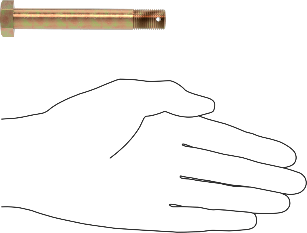 Kadmiyum Kaplamalı Çelik Altıgen Başlı Vida, Çatal Pimli Kilitlenebilir, 1/2"-20 Diş Boyutu, 3-19/32" Uzunluk