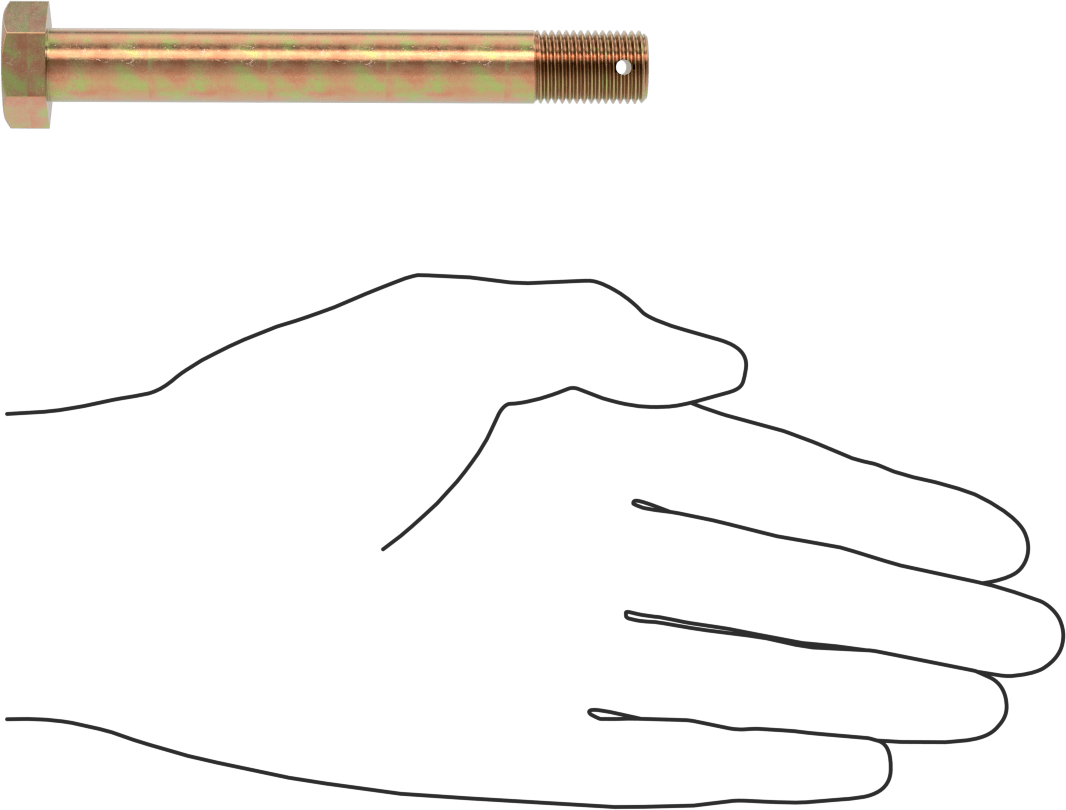 Kadmiyum Kaplamalı Çelik Altıgen Başlı Vida, Çatal Pimli Kilitlenebilir, 1/2"-20 Diş Boyutu, 4-3/32" Uzunluk