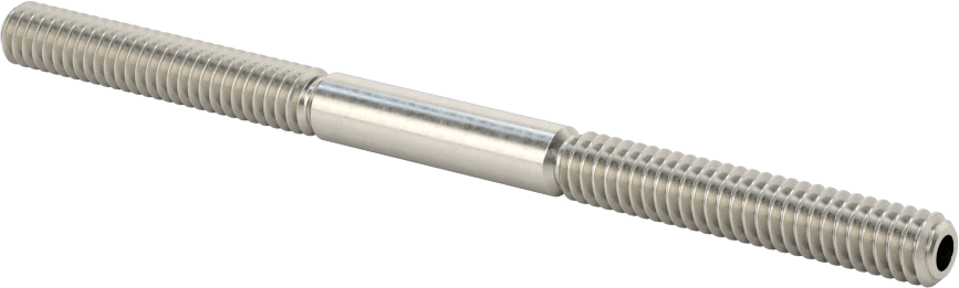 İçi Boş Dişli Saplama, 18-8 Paslanmaz Çelik, 1/4"-20 Diş, 4" Uzunluk