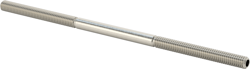 İçi Boş Dişli Saplama, 18-8 Paslanmaz Çelik, 5/16"-18 Diş, 8" Uzunluk
