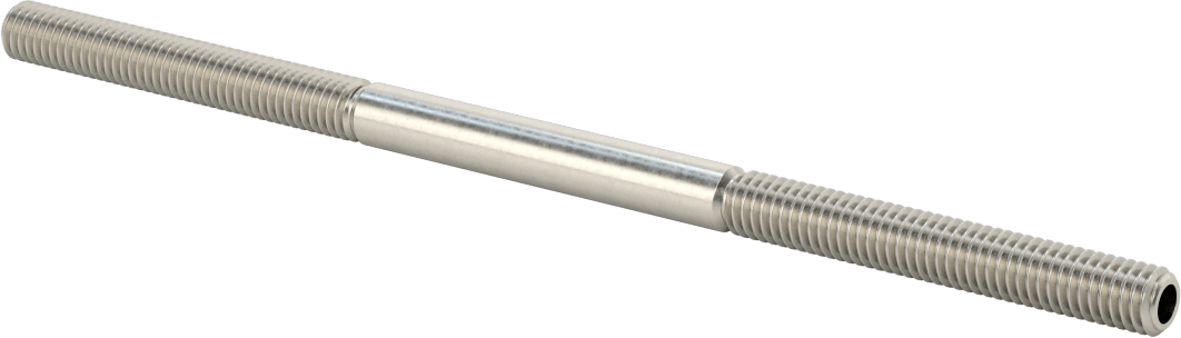 İçi Boş Dişli Saplama, 18-8 Paslanmaz Çelik, 3/8"-16 Diş, 8" Uzunluk