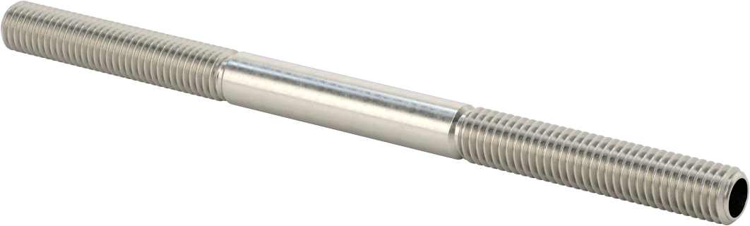İçi Boş Dişli Saplama, 18-8 Paslanmaz Çelik, 1/2"-13 Diş, 8" Uzunluk
