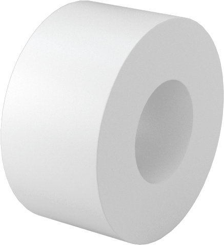 Krem Rengi Naylon Dişsiz Ara Parça, 1/4" OD, 1/8" Uzunluk, 4 Numaralı Vida Boyutu için