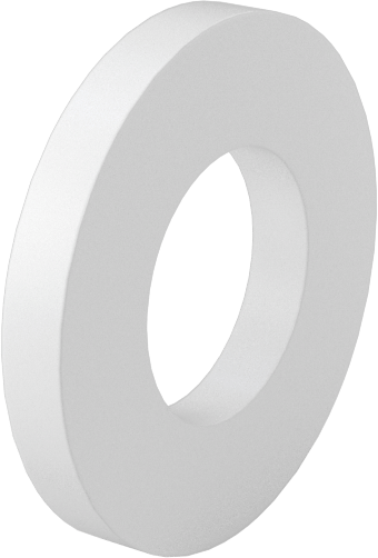 Krem Rengi Naylon Dişsiz Ara Parça, 1/2" OD, 1/16" Uzunluk, 1/4" Vida Boyutu için, Krem