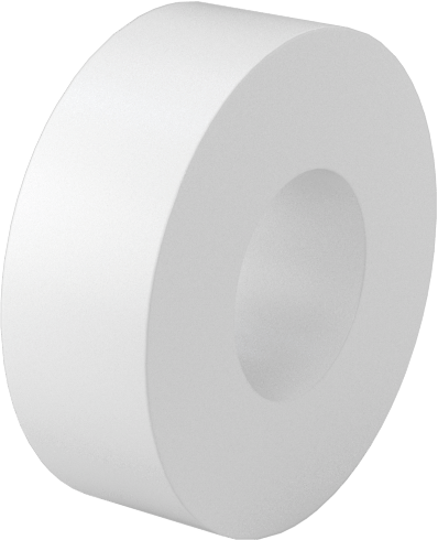 Krem Rengi Naylon Dişsiz Ara Parça, 3/8" OD, 1/8" Uzunluk, 8 numaralı vida boyutu için