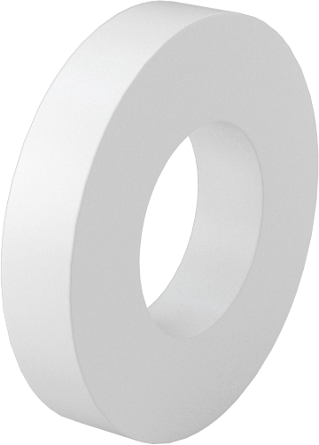 Krem Rengi Naylon Dişsiz Ara Parça, 1/2" OD, 3/32" Uzunluk, Krem