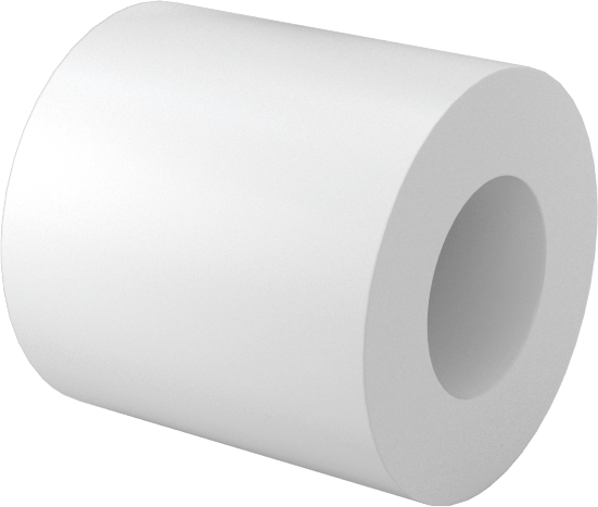 Krem Rengi Naylon Dişsiz Ara Parça, 1/8" OD, 1/8" Uzunluk, 0 Numaralı Vida Boyutu için