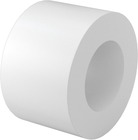 Krem Rengi Naylon Dişsiz Ara Parça, 1/4" OD, 5/32" Uzunluk, 6 numaralı vida boyutu için