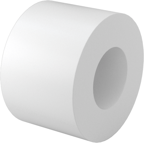 Krem Rengi Naylon Dişsiz Ara Parça, 3/16" OD, 1/8" Uzunluk, 2 Numaralı Vida Boyutu için