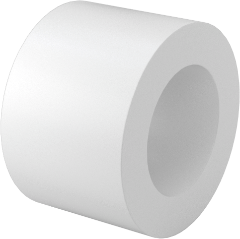 Krem Rengi Naylon Dişsiz Ara Parça, 3/16" OD, 1/8" Uzunluk, 4 Numaralı Vida Boyutu için
