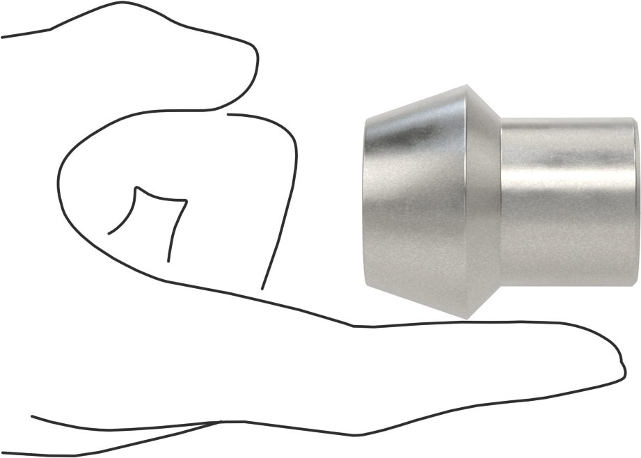 Boru Ucu Kaynak Somunu, 1-3/4“ Dış Çaplı Boru ve 0,250” Duvar Kalınlığı için, 7/8"-14 Diş Boyutu