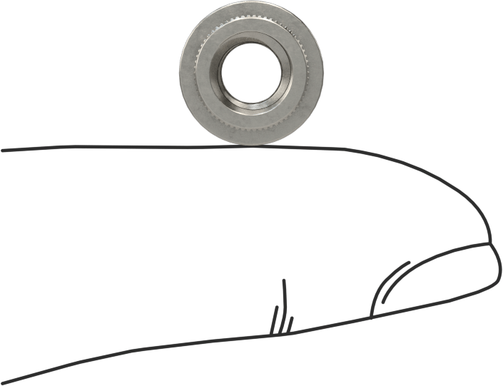 Yumuşak Metal ve Plastik için 18-8 Paslanmaz Çelik Pres Geçme Somunlar, 1/4"-20 Diş Boyutu