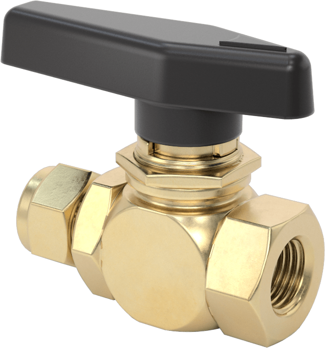 Sıkıştırma Bağlantı Parçalarına Sahip Panele Monte Açma/Kapama Vanası, Pirinç Gövde, 3/8" Boru Dış Çapı x 1/4 NPT Dişi için