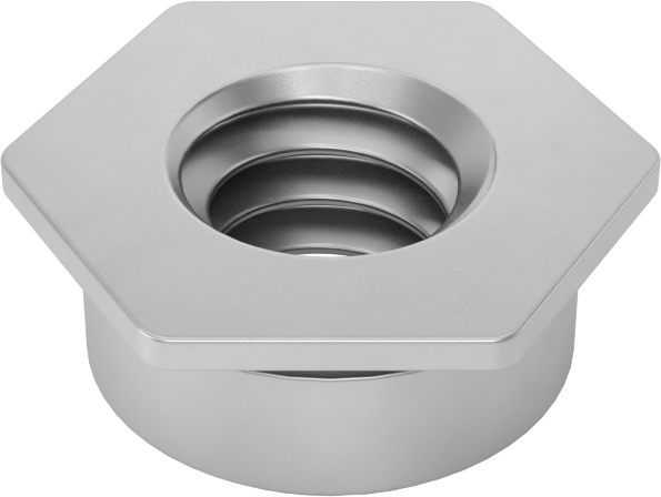 Sac Metal için Gömme Montajlı Pres Geçmeli Somun, 1/4"-20 Diş Boyutu, 0,187" Minimum Panel Kalınlığı için