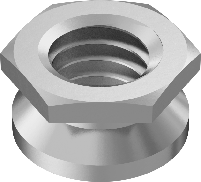 Sac Metal için Gömme Montajlı Pres Geçmeli Somun, M3 x 0,5 mm Diş, 2,32 mm minimum panel kalınlığı için