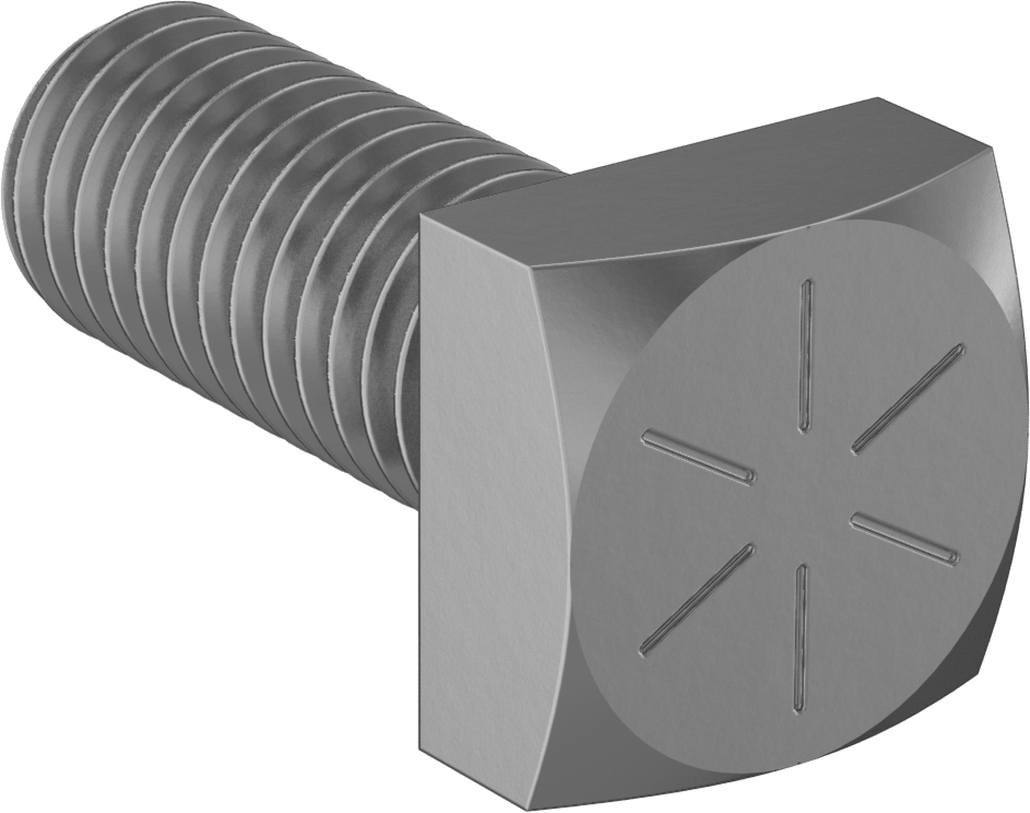 Yüksek Mukavemetli SAE Sınıf 8 Çelik Kare Başlı Vida, 1/2"-13 Diş Boyutu, 1-1/4" Uzunluk