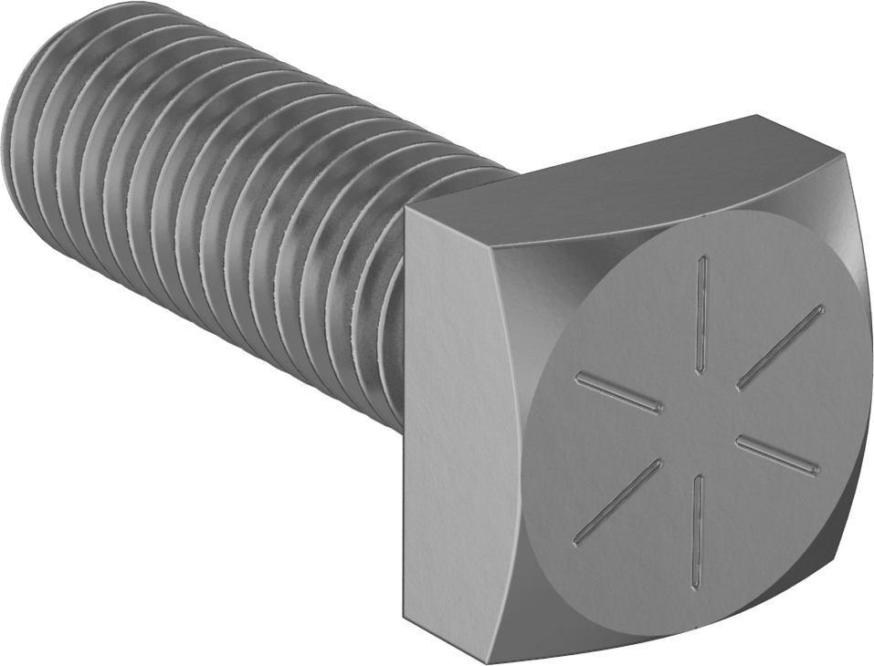 Yüksek Mukavemetli SAE Sınıf 8 Çelik Kare Başlı Vida, 1/2"-13 Diş Boyutu, 1-1/2" Uzunluk