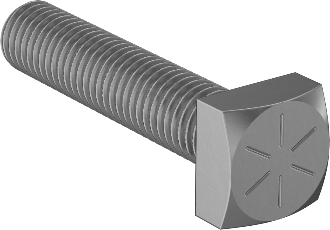 Yüksek Mukavemetli SAE Sınıf 8 Çelik Kare Başlı Vida, 5/8"-11 Diş Boyutu, 3" Uzunluk