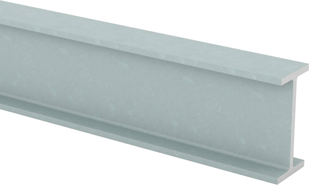 Yapısal FRP Fiberglas I-Kiriş, 1/4" Duvar Kalınlığı, 2“ Genişlik x 4” Yükseklik Dış Boyut, 5 Fit Uzunluk