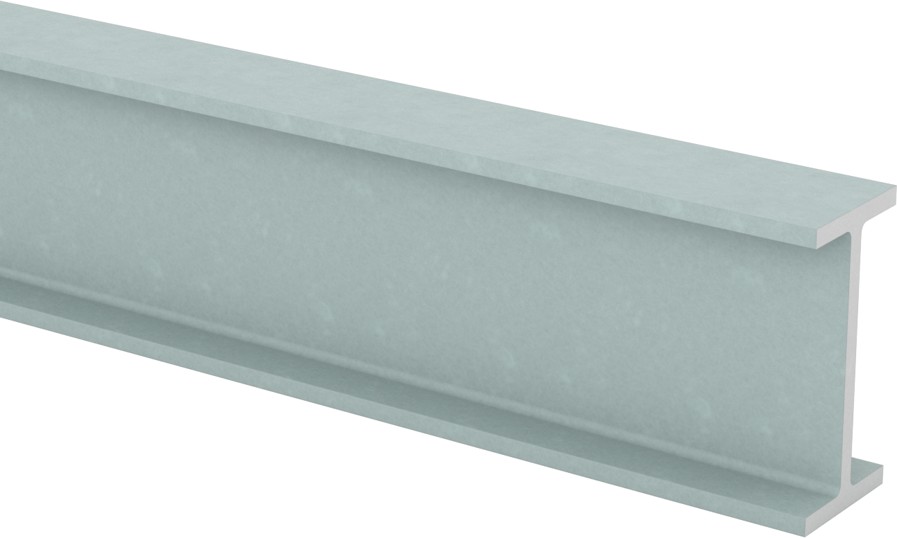 Yapısal FRP Fiberglas I-Kiriş, 1/4" Duvar Kalınlığı, 2“ Genişlik x 4” Yükseklik Dış Boyut, 10 Fit Uzunluk
