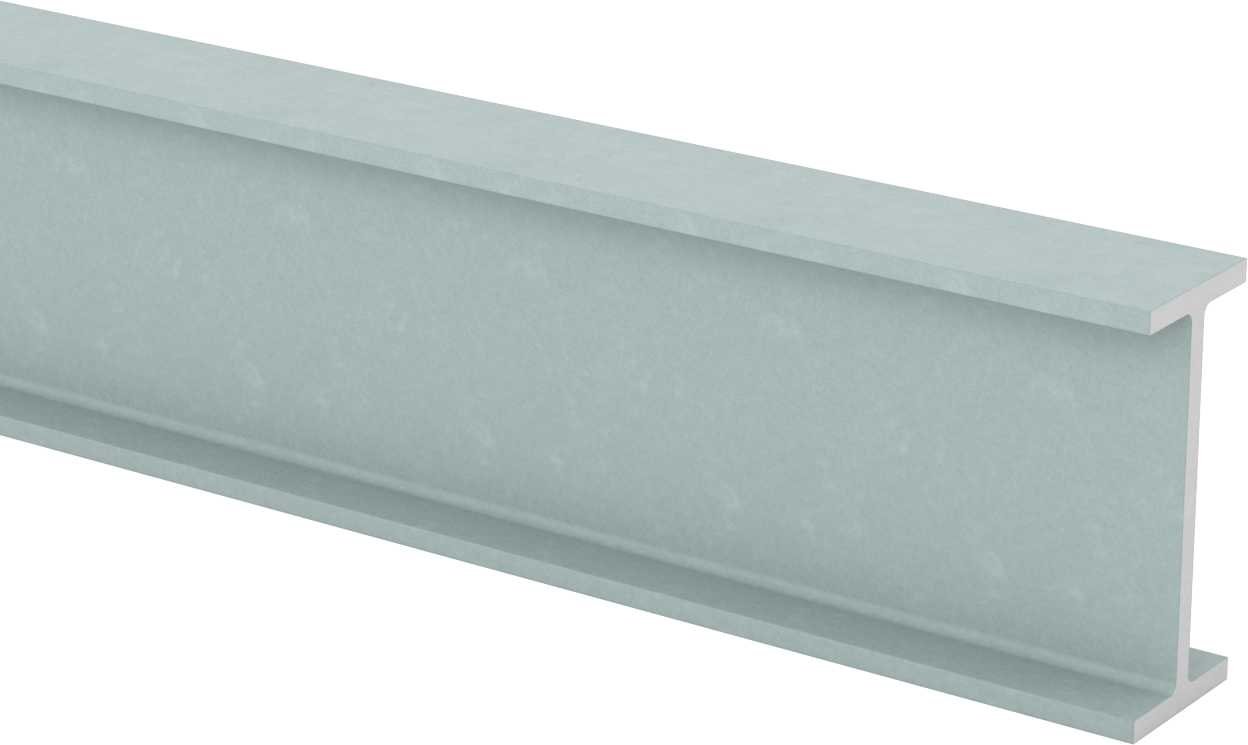 Yapısal FRP Fiberglas I-Kiriş, 3/16" Duvar Kalınlığı, 1,5 inç Genişlik x 3,5 inç Yükseklik Dış Boyut, 5 Fit Uzunluk