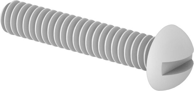 PTFE Dekoratif Yuvarlak Başlı Oluklu Vidalar, Aşırı Sıcaklık, Kimyasal Dayanıklı, 4-40 Diş, 5/8" Uzunluk