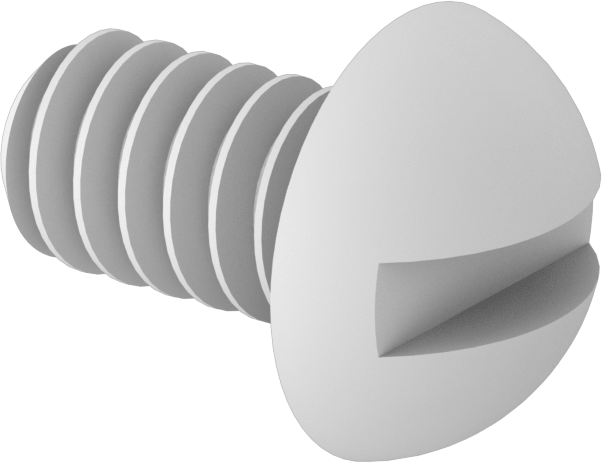PTFE Dekoratif Yuvarlak Başlı Oluklu Vidalar, Aşırı Sıcaklık, Kimyasal Dayanıklı, 6-32 Diş, 1/4" Uzunluk
