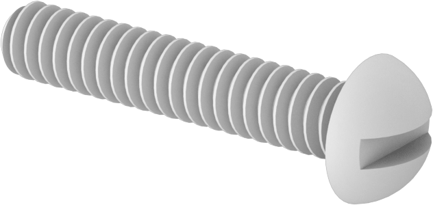 PTFE Dekoratif Yuvarlak Başlı Oluklu Vidalar, Aşırı Sıcaklık, Kimyasal Dayanıklı, 6-32 Diş, 3/4" Uzunluk
