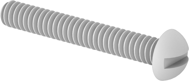 PTFE Dekoratif Yuvarlak Başlı Oluklu Vidalar, Aşırı Sıcaklık, Kimyasal Dayanıklı, 6-32 Diş, 1" Uzunluk