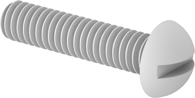 PTFE Dekoratif Yuvarlak Başlı Oluklu Vidalar, Aşırı Sıcaklık, Kimyasal Dayanıklı, 8-32 Diş, 3/4" Uzunluk