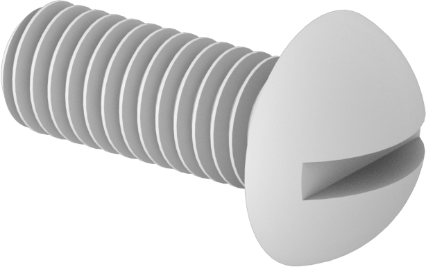 PTFE Dekoratif Yuvarlak Başlı Oluklu Vidalar, Aşırı Sıcaklık, Kimyasal Dayanıklı, 10-32 Diş, 1/2" Uzunluk