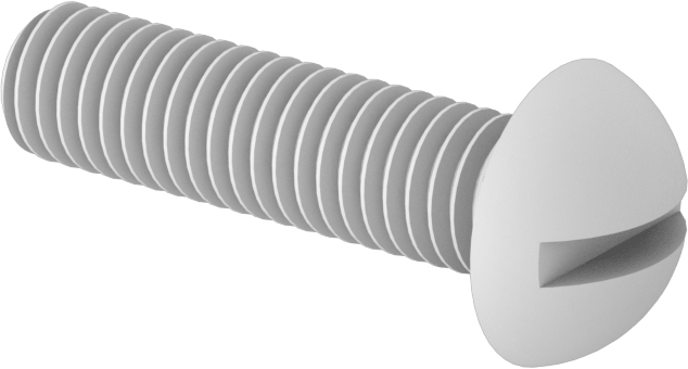 PTFE Dekoratif Yuvarlak Başlı Oluklu Vidalar, Aşırı Sıcaklık, Kimyasal Dayanıklı, 10-32 Diş, 3/4" Uzunluk